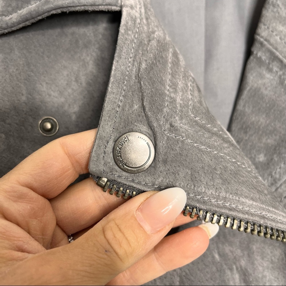 Blank NYC Grey Suede Moto Jacket Size Large - Picture 9 of 11